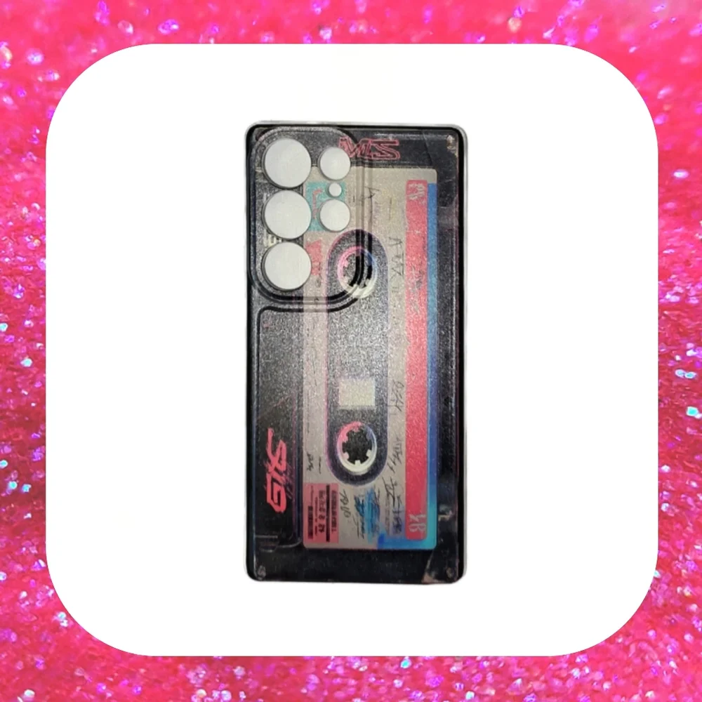 Retro Cassette Tape Design for a Fully Covered TPU Phone Case S25 Ultra - NEW